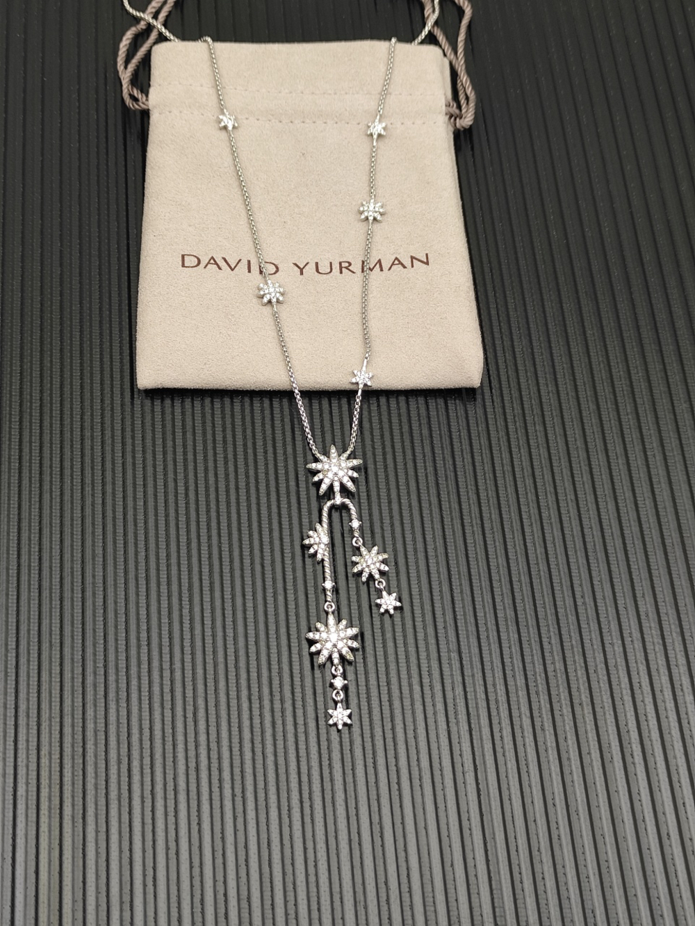 David Yurman Silver Starburst Cluster Necklace